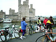 Cyclists in Caernarfon
