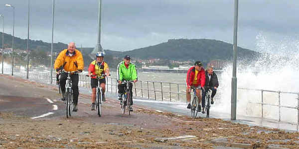 Cyclists on the prom